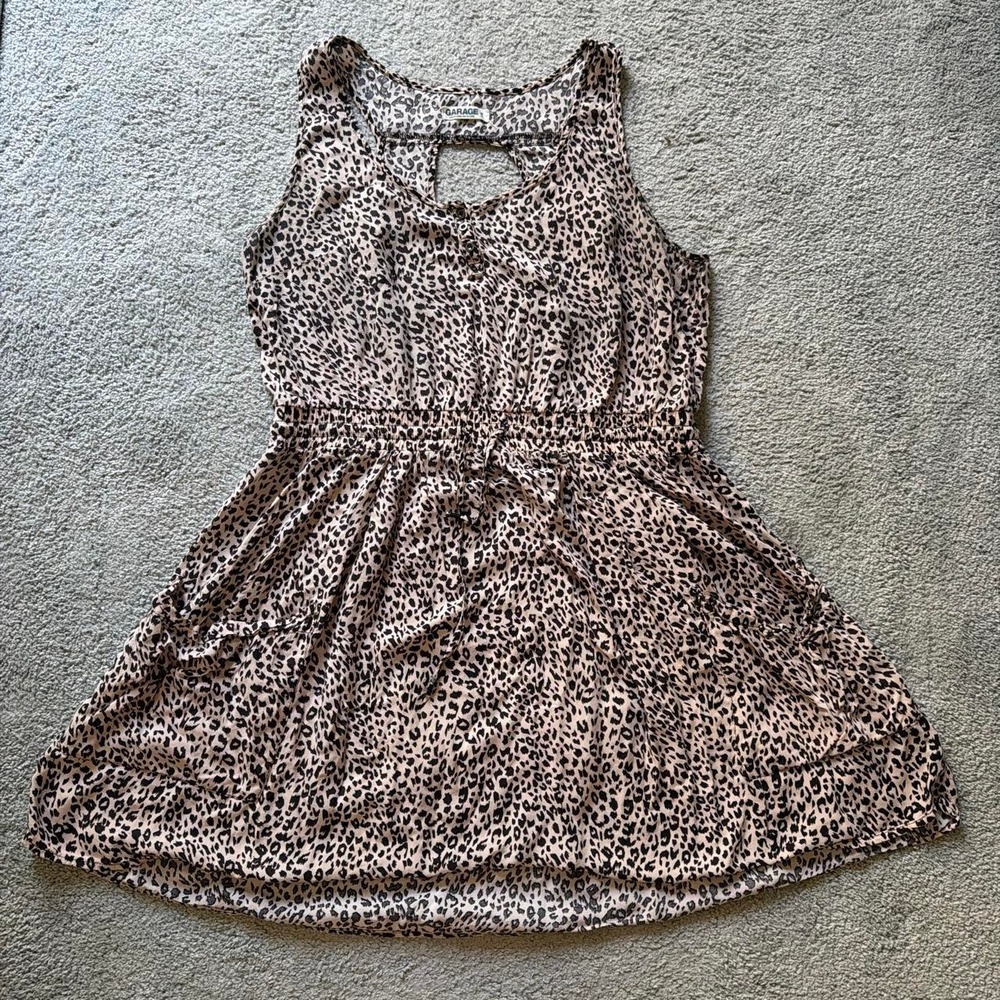 Garage Leopard Print Lightweight Mini Sundress, Size M